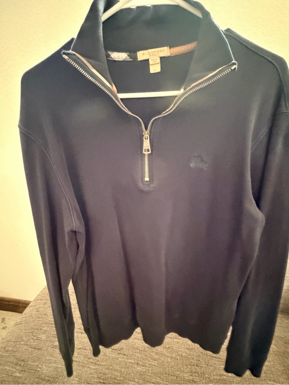 Burberry Black Half-Zip Men's Sweater